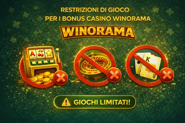Restrizioni sui giochi per i bonus Winorama con percentuali di contribuzione, titoli idonei e titoli esclusi