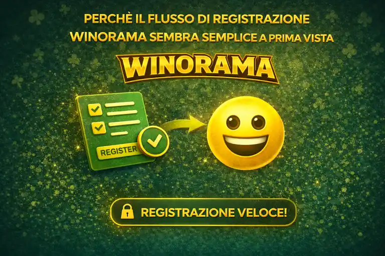 Modulo di registrazione semplificato del casinò Winorama con sequenza campi intuitiva e validazione in tempo reale