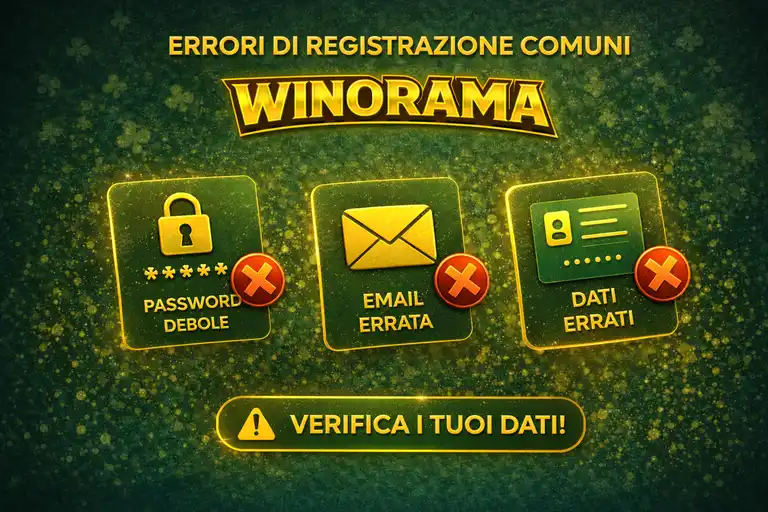 Errori comuni durante la registrazione Winorama con problemi tipici, cause frequenti e soluzioni per ogni tipo di errore