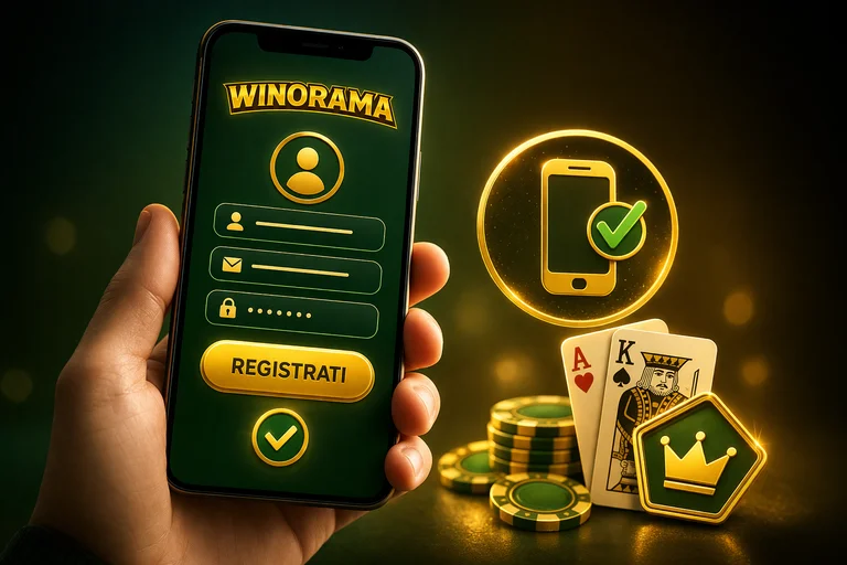 Registrazione Winorama da dispositivo mobile con modulo adattato per smartphone e layout a colonna singola per touchscreen