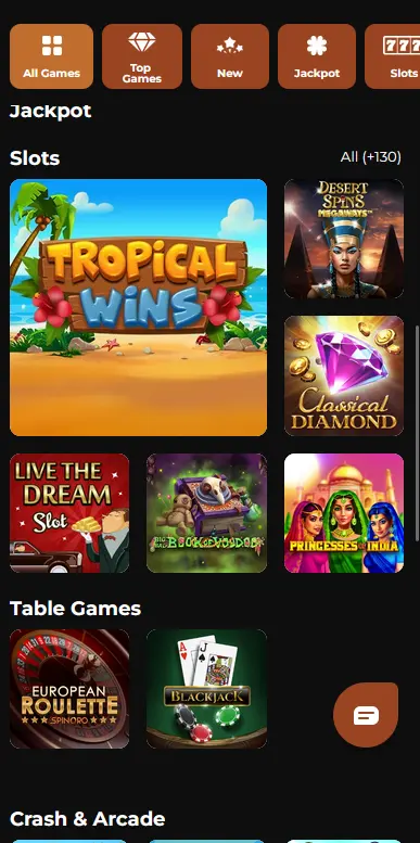 Versione mobile del casinò Winorama con interfaccia touch adattata per smartphone e controlli di gioco responsive