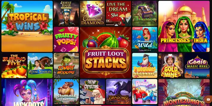 Pagina delle slot sul casinò Winorama con titoli in evidenza, nuove uscite e sezioni di gioco organizzate per tema