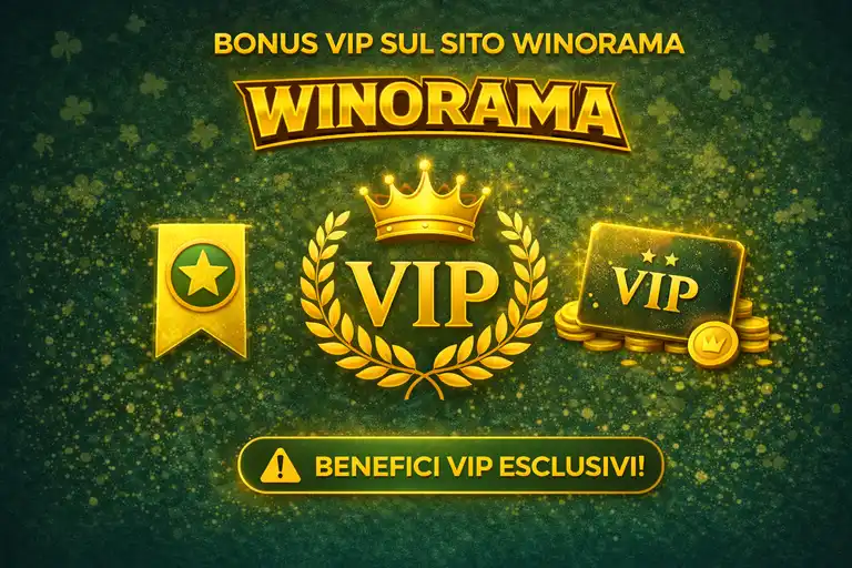 Sistema bonus VIP sul sito Winorama con livelli fedeltà, vantaggi per livello e ricompense premium per i giocatori